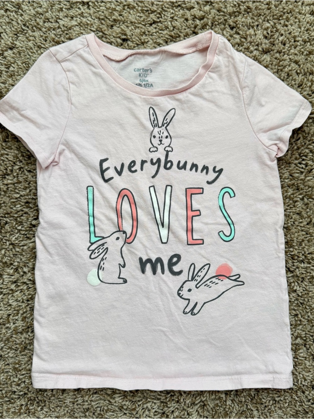 Carter’s Girls Everybunny Loves Me Easter Shirt Size 6/6X